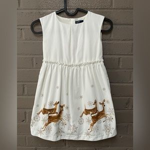 Baby Gap  Deer and Snowflake cotton pleated dress